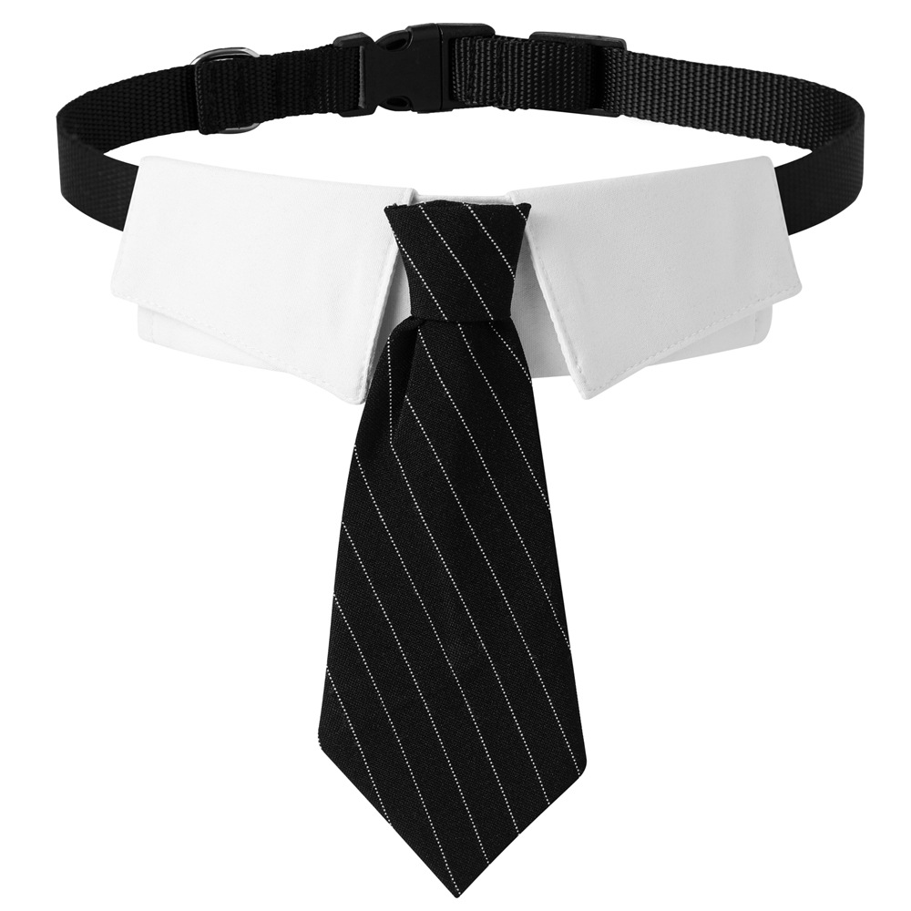 Tanpopo nuevo estilo británico transfronterizo mascota guapo traje de boda traje a rayas corbata perro corbata