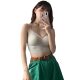 6029 thick cup Ice Silk seamless hollow-out beauty back wrapped chest thin strap cross tube top women's underwear inner mid-length vest