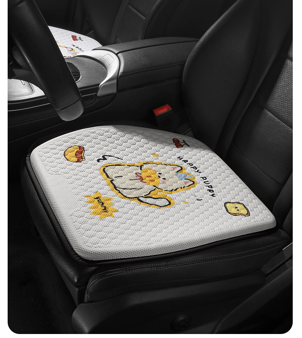Car Seat Cushion, Summer Breathable Gel Seat Cushion, Cute Cartoon Design, Universal for All Seasons, Single-Piece Cushion, Stain-Resistant Car Seat Cushion