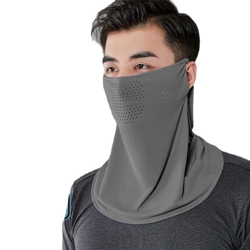 Summer Ice Silk Sunscreen Face Mask for Men and Women, Full Face UV Protection Long Length Neck Gaiter, Cycling Scarf