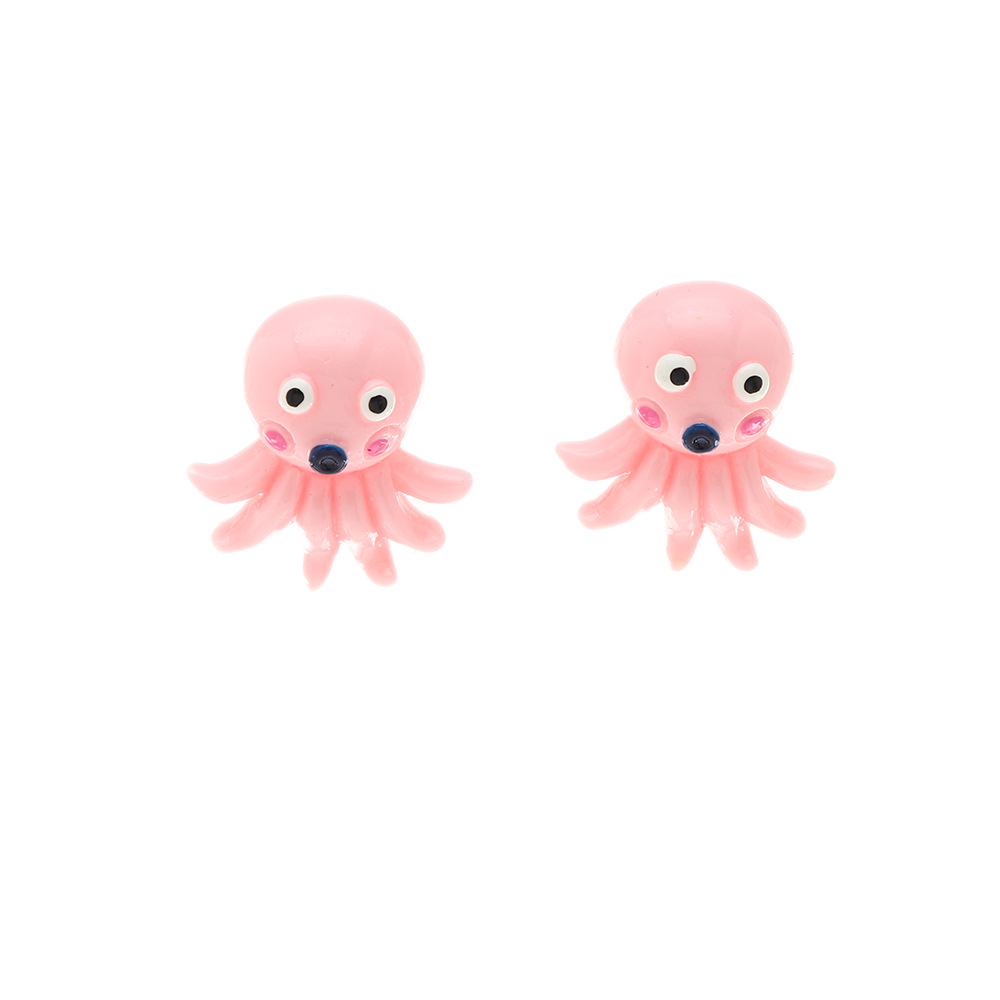 creative childlike animal earrings personality resin frog octopus earrings