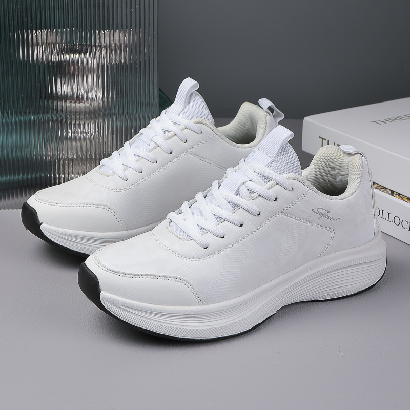 Quality Men's Shoes Autumn and Winter Leather Waterproof Trendy sneaker Cotton Warm Non-slip Working Running Shoes White Shoes
