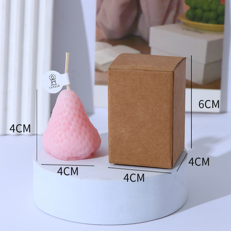 Fruta forma de fresa cera aromaterapia vela decoración al por mayor props lindo simulación creativa foto regalo cumpleaños