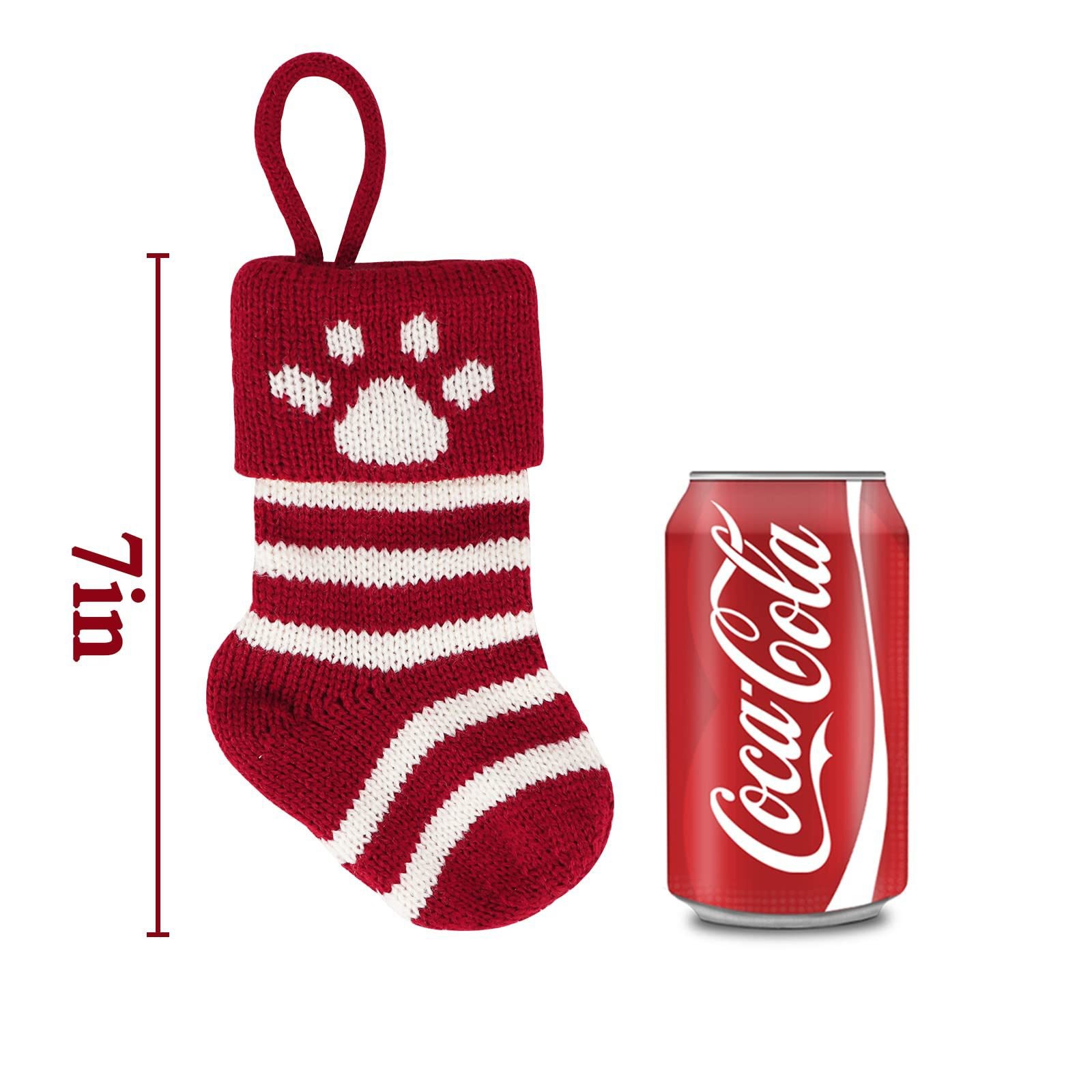 Navidad calcetines de punto bolsas de regalo pequeñas mascotas gatos y perros calcetines de Navidad decoración dulces de punto lana regalo gato y perro