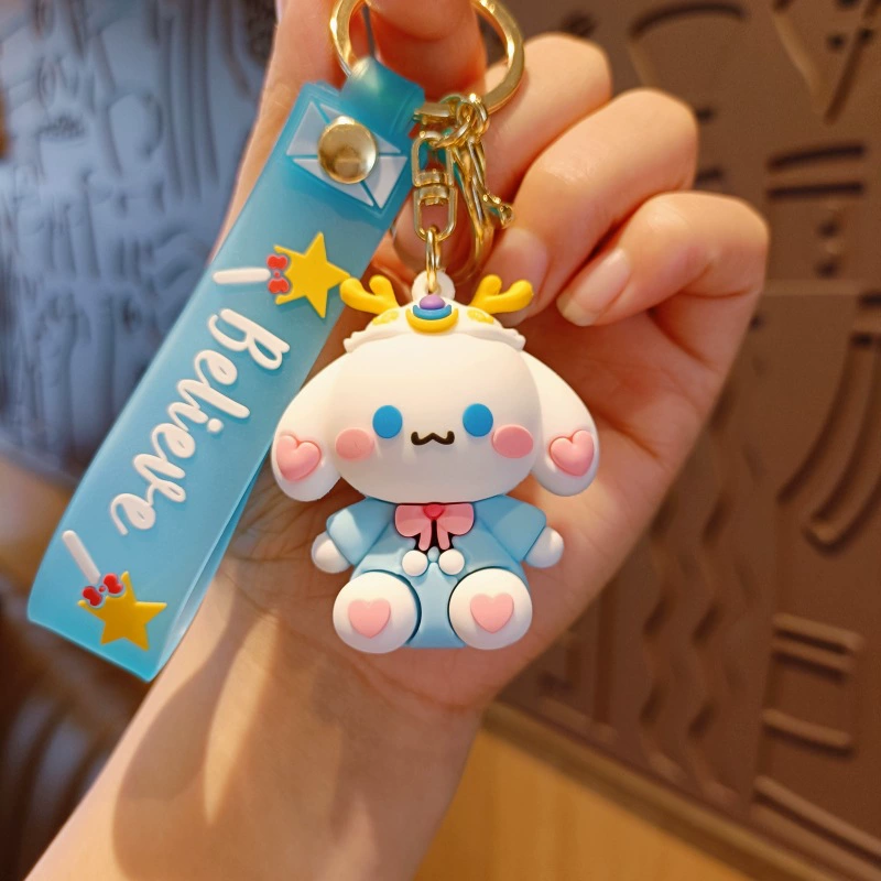 Sanrio, cartoon cute keychain, doll, school bag, pendant, car keys, Birthday gift