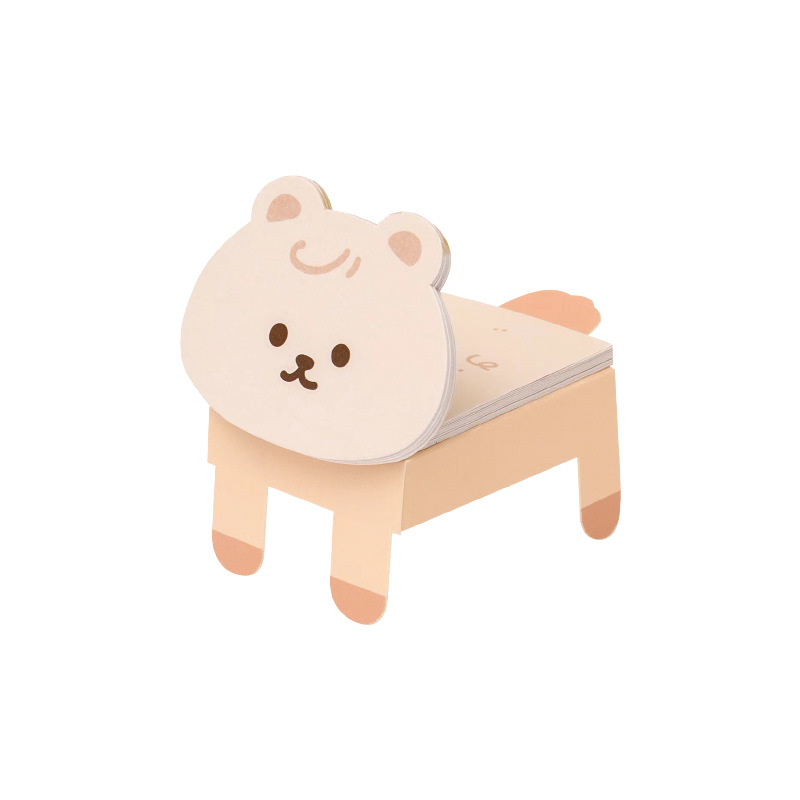 A principios de espuma plegable pegajosa nota crema divertida serie lindo animal diario nota mensaje decoración de escritorio adornos