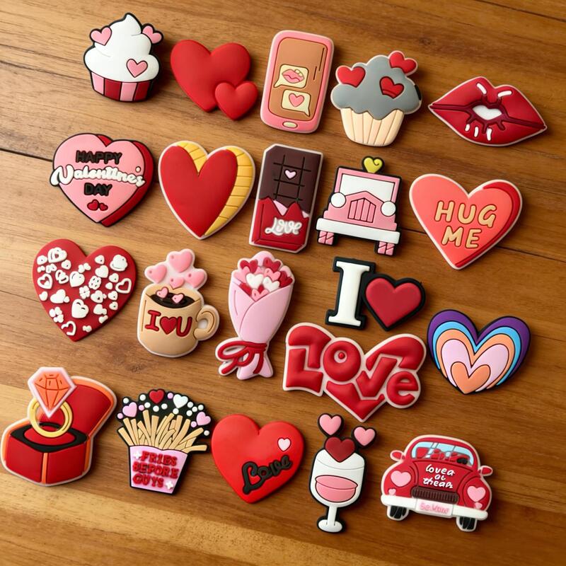Cross-Border Valentine's Day Themed Shoe Charms, Pvc Detachable DIY Garden Shoe Decoration Accessories Clips
