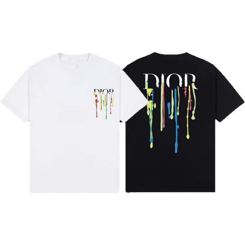 Dio Dijia's New Joint Cotton Half-Sleeved Printed Round Neck Short-Sleeved Men's and Women's Couple's Loose Casual Cotton Short-Sleeved T-Shirt