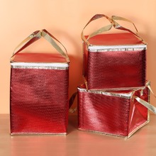 3MM厚棉高端加厚蛋糕 保温袋红色镭射膜珍珠棉蛋糕外送袋保冷袋