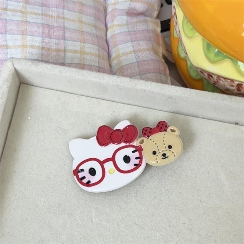 可爱新款kt卡通发夹少女甜美侧边小熊头饰鸭嘴刘海发饰发卡|undefined