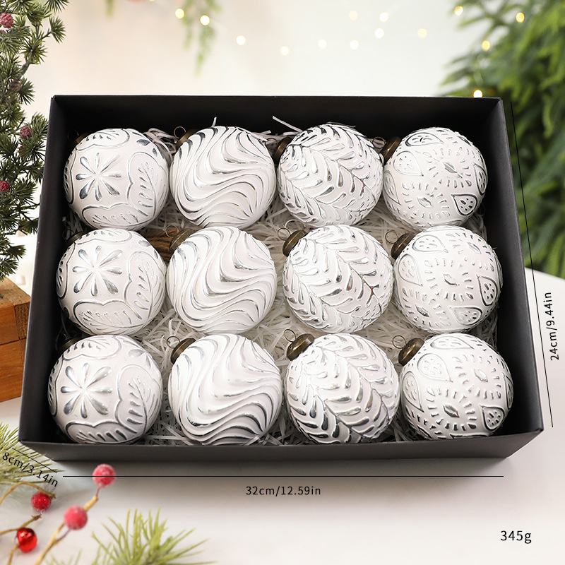 Colgante de Bola de Navidad Estilo Retro de Plástico Decorativo para Navidad y Fiestas