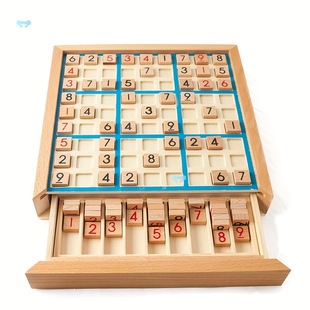 Wooden Sudoku Board Game: Classic 9X9 Grid Puzzle for Logic