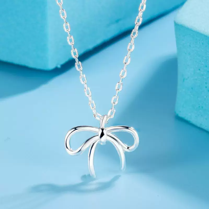 新中式风潮不规则蝴蝶结项链女韩版公主简约精致百搭ins风锁骨链
