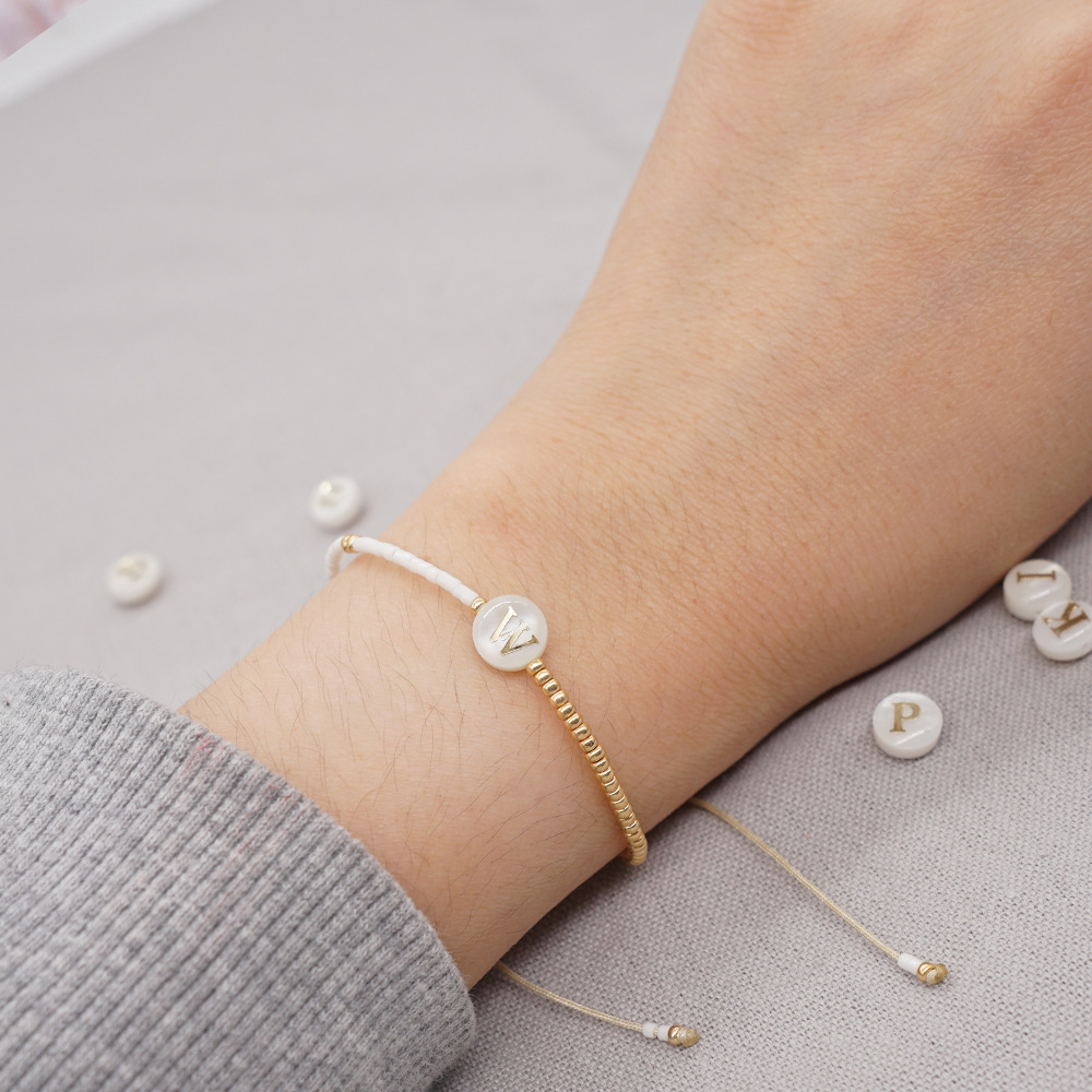 Simple Style Letter Glass Beaded Womenu0027S Bracelets 1 Piece