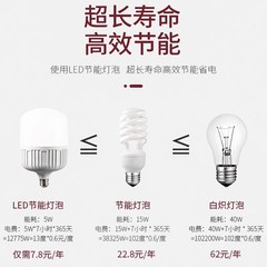 LED bulb for home E27 screw base spiral energy-saving bulb for home white light super bright ballast light indoor eye-protection lighting light