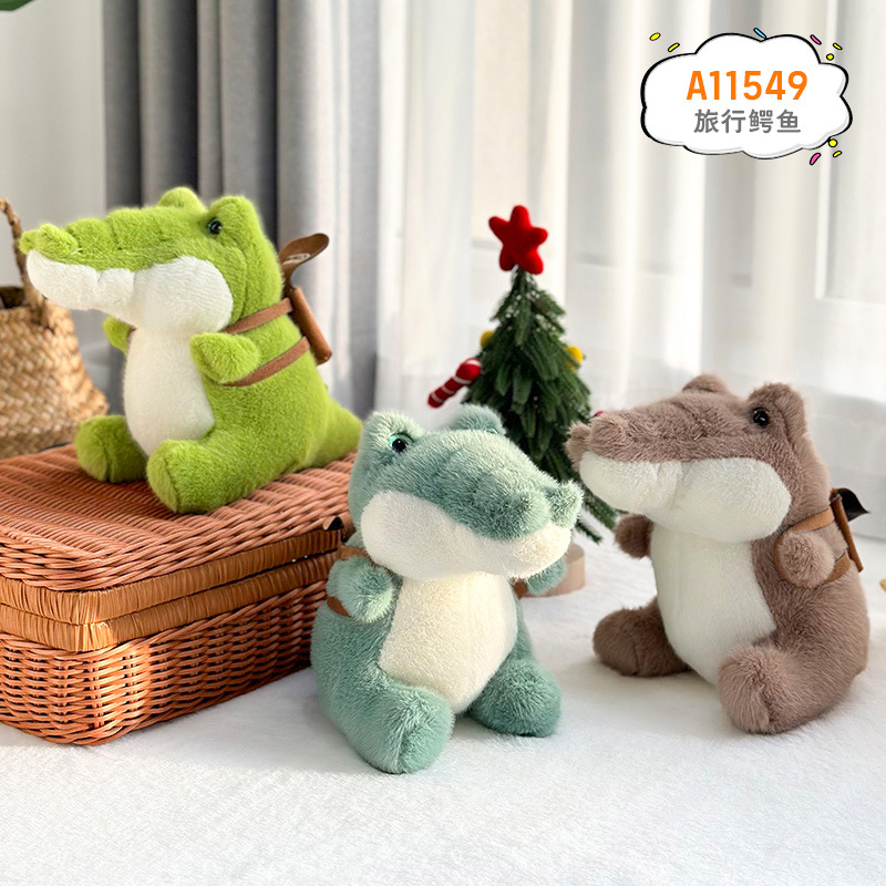 Muñecas de cocodrilo de tres colores muñecas de monstruos muñecas de dientes extrañas muñecas de peluche de 8 pulgadas monstruos fábrica de juguetes de peluche al por mayor