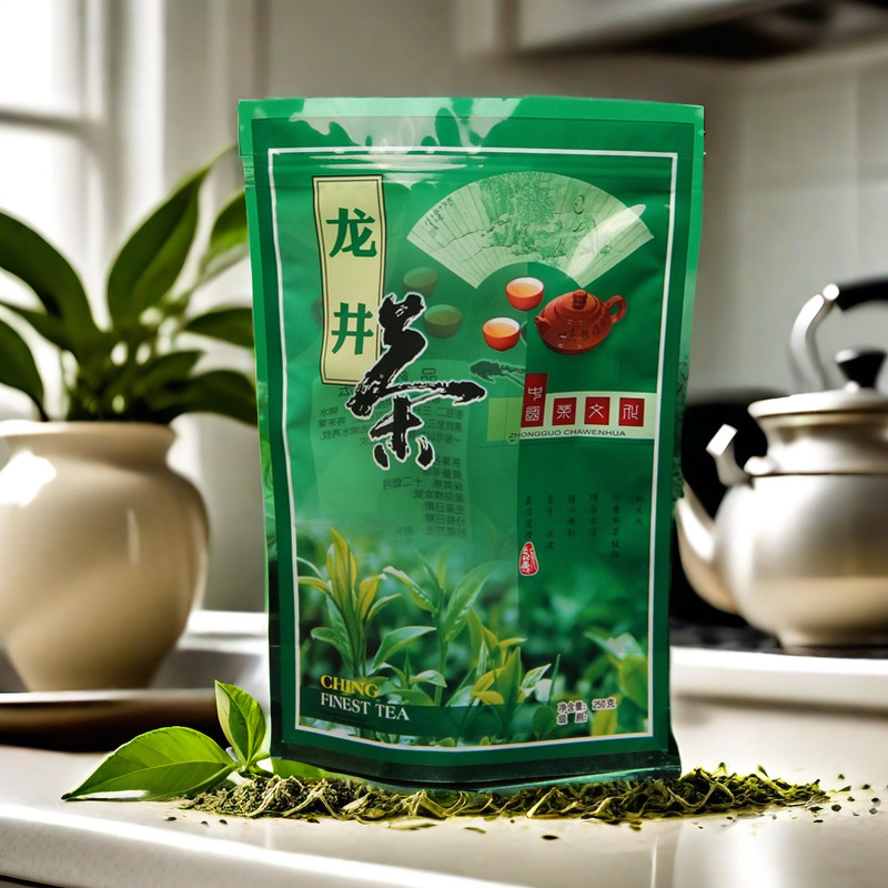 龙井茶 绿茶包装袋　亚光铝膜自封自立茶叶包装袋250g 直销批发