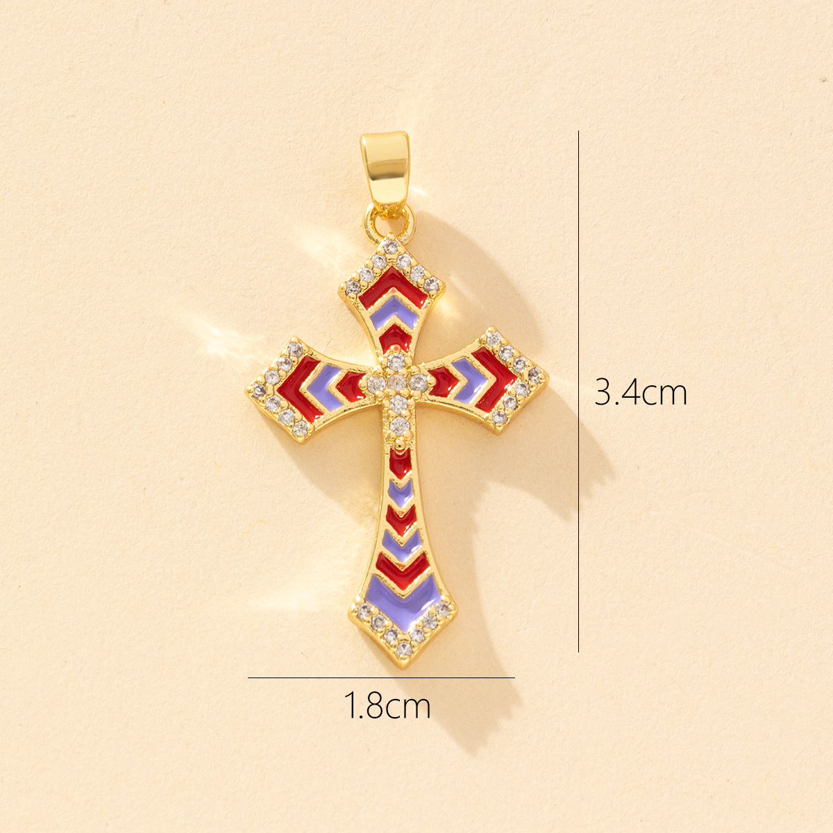 1 Piece Copper Zircon Cross Pendant display picture 21