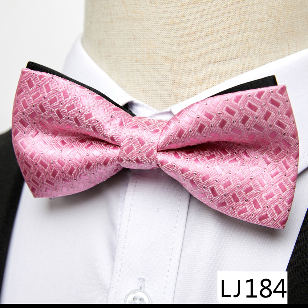 Cravatta formale da uomo con fiocco in seta poliestere con nuovo motivo_voghion.com