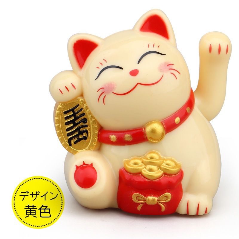 2インチミニソーラー招き猫オフィスデスクトップレジのフロントに車の装飾品のプレゼントを飾る