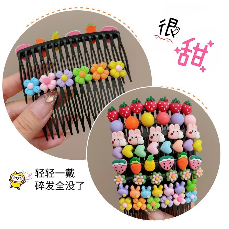 2025 nuevos niños lindo peine de pelo roto niña frente flequillo insertado peine horquilla niña parte posterior de la cabeza horquilla tocado