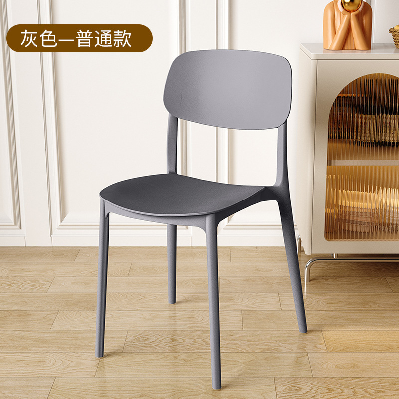 Silla de comedor con respaldo para el hogar, simple y gruesa, taburetes de plástico cómodos para sentarse, sillas de mesa de comedor comerciales nórdicas.