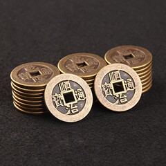 Antique-style coin thick five emperors scattered coins 2.5cm thick genuine copper ten emperors copper coin ornament metal craft