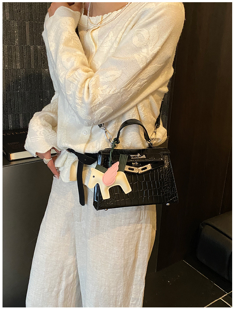 High-End Kelly Handbag for Women 2026 New Fashion Casual Stone Pattern Shoulder Bag Trendy Versatile Crossbody Bag