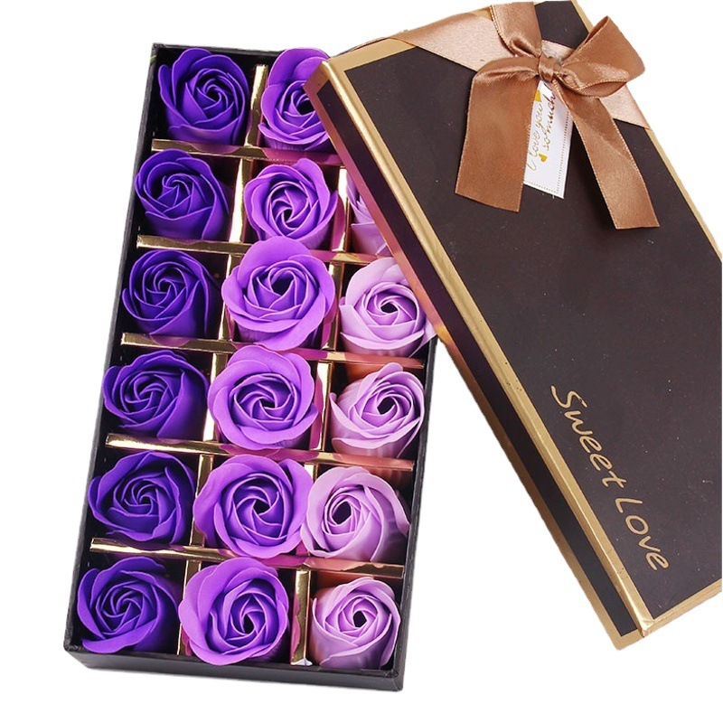 Regalos de San Valentín 12 cajas de regalo de flores de jabón flores flores artificiales oso rosa regalo creativo flor eterna al por mayor