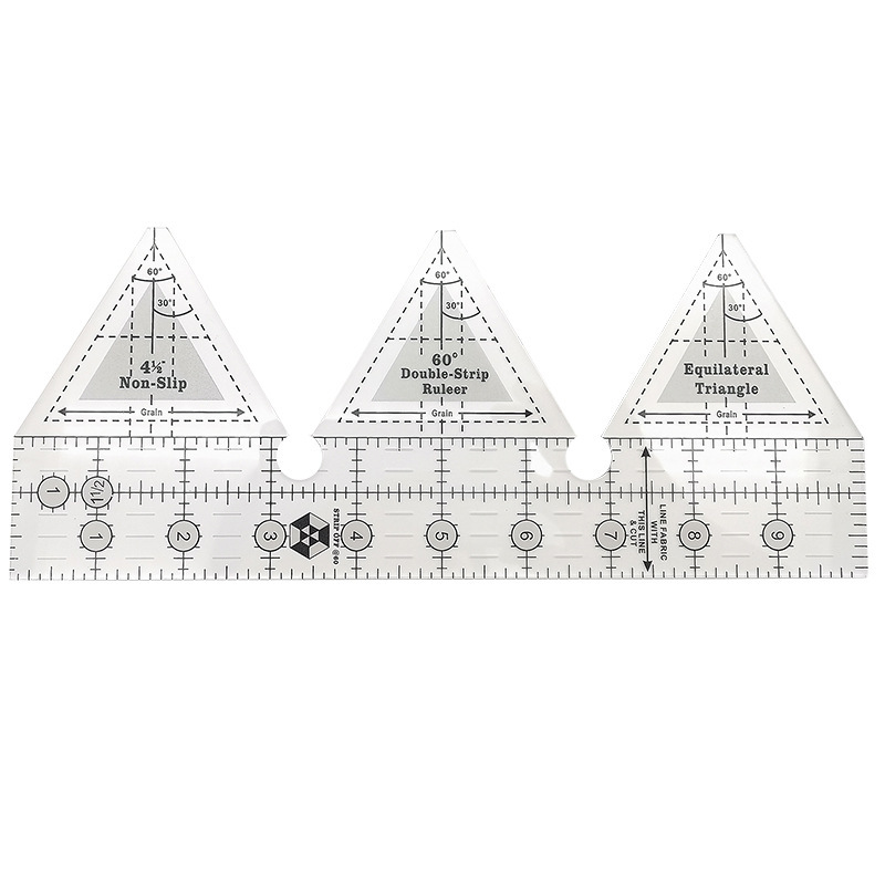 Diseño de prendas de vestir acrílico 90 ° regla de costura de tela de corte de tela doble regla de patrón de tela de corte