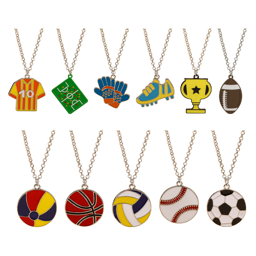 Football volleyball baseball cartoon fashionable necklace
