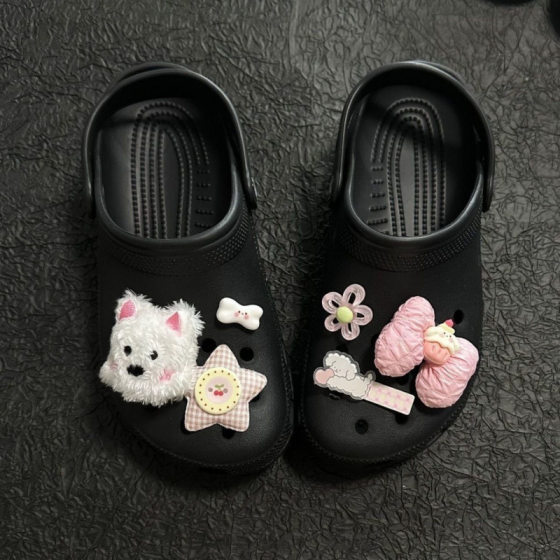 Cute Doll West Highland Clogs Shoe Buckle Bow Non-Colliding Shoe Flower DIY Removable Clog Shoe Accessories