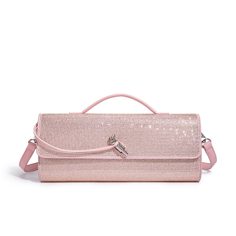 Trendige Diamant-Baguette-Abendtasche, Exquisite Horizontale Crossbody-Handtasche, Lange Geldbörse & Handytasche, Einschultrige Damenhandtasche – Detail 21