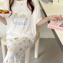 gp可爱新品卡通莫代尔棉动物园女士亲子睡衣家居服套装批发