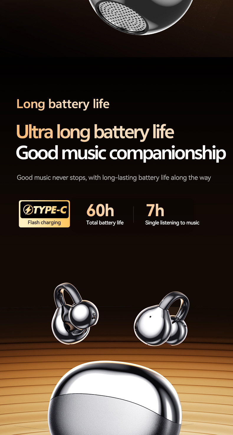 M110 AI Real-time Translation OWS Clip Type Not In Ear Bone Conduction Intelligent Bluetooth Headset_voghion.com