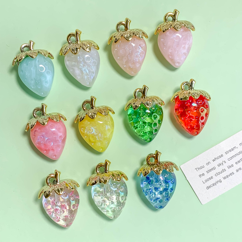 Summer fresh transparent acrylic strawberry handmade