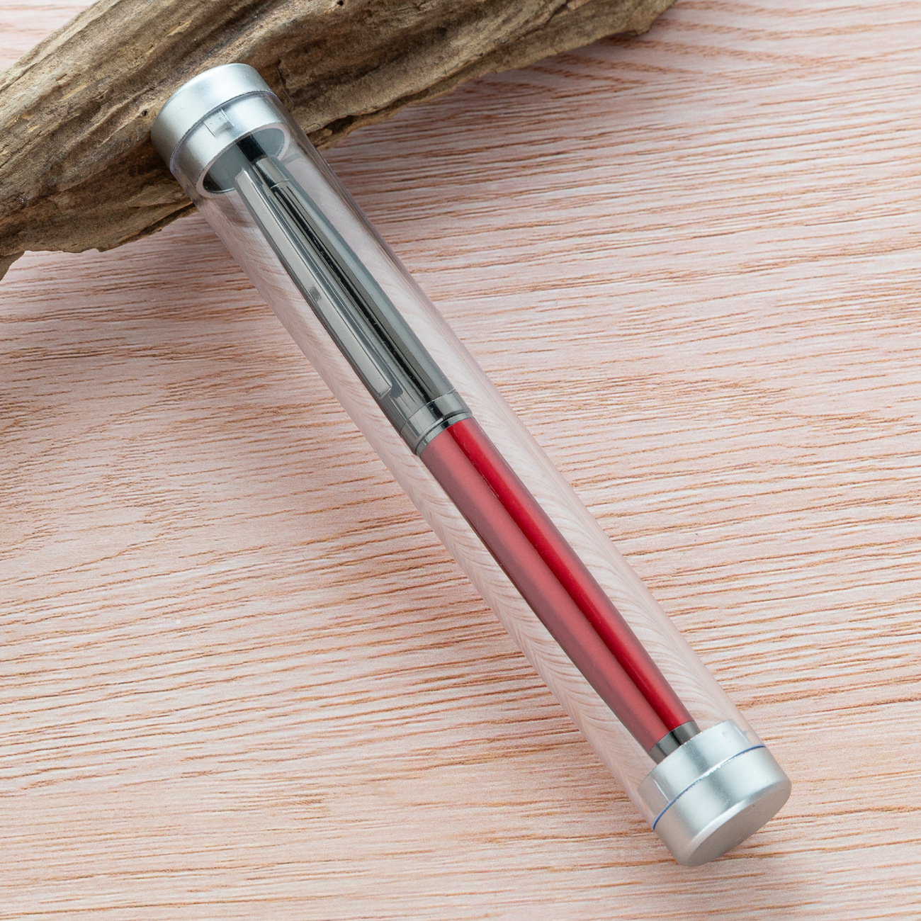 Caja de lápiz acrílico cilindro plástico transparente embalaje de cristal caja de lápiz firma bolígrafo publicitario bolígrafo regalo caja de almacenamiento de bolígrafo