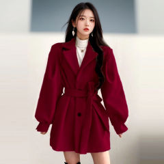 毛呢大衣女2025秋冬新款时尚韩版宽松高级显瘦百搭洋气毛呢外套女