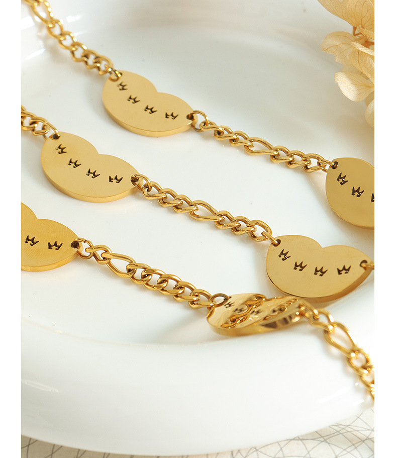 Fashion Heart Shape Titanium Steel Plating Necklace