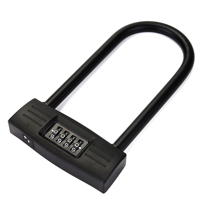 YF12601 glass door lock password U-shaped lock door padlock anti-cut anti-theft shop password U-shaped lock double plug lock