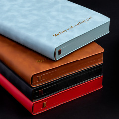 商務筆記本定製a5軟皮面燙金記事橫線本簡約高顏值筆記本本子文具