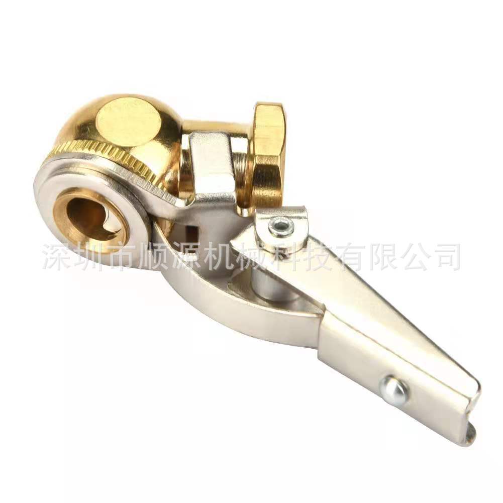 1/4NPT圆头内衣充气嘴轮胎打气咀带夹打气嘴充气接头补胎充气工具