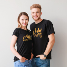 情侣款夏装新款短袖黑白色宽松240g纯棉T恤上衣打底衫亲子装批发