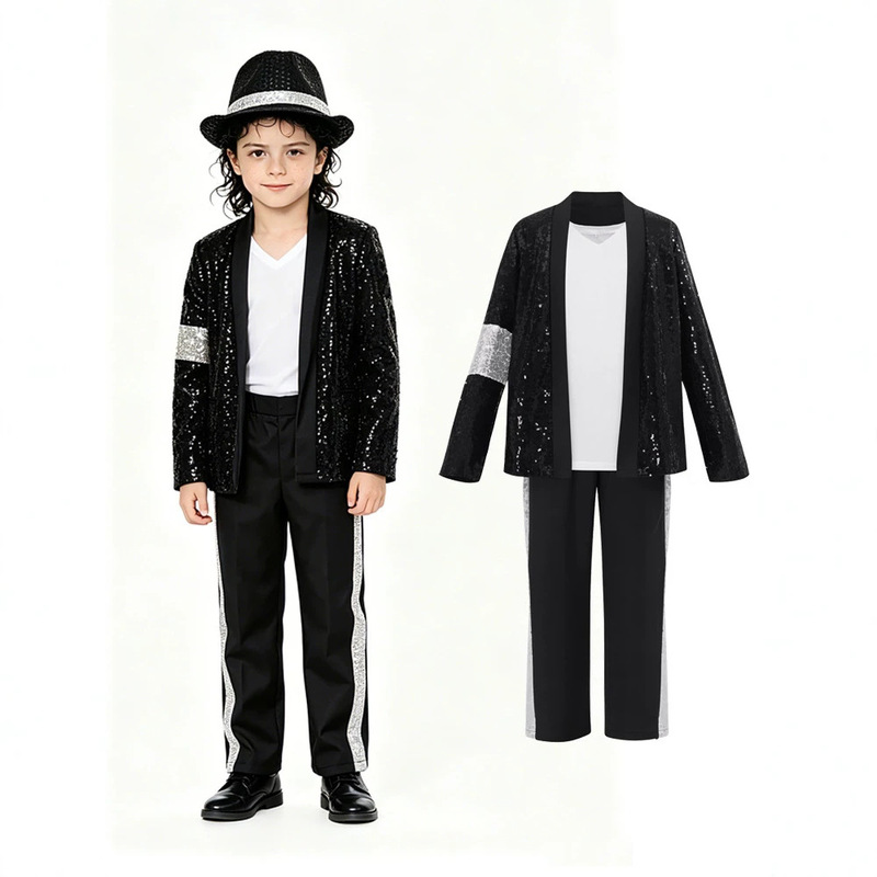 2026 New Cross-Border Michael Jackson Sequin Performance Costume Cosplay Mj Stage Performance Outfit