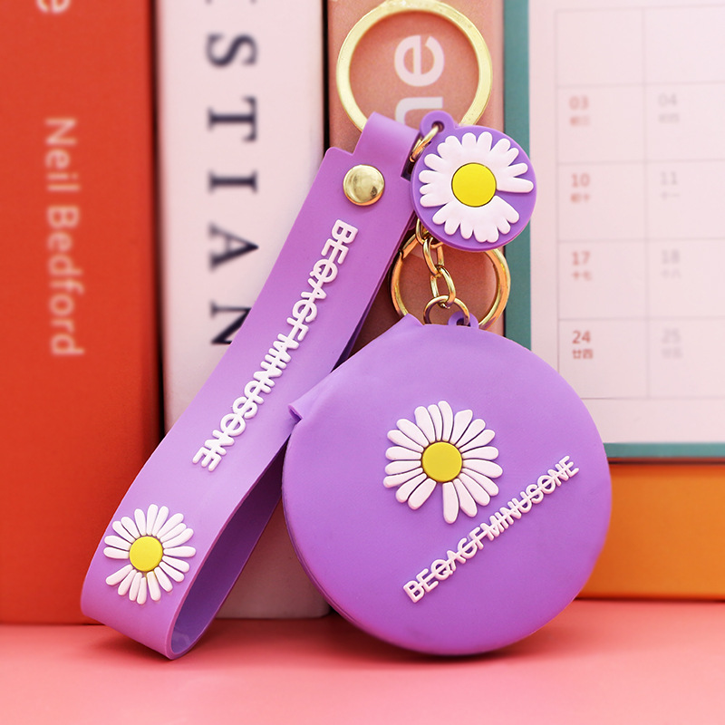 Nuevo espejo redondo pequeño portátil de dibujos animados lindo corazón de niña espejo de maquillaje plegable dormitorio vestidor espejo venta directa de fábrica