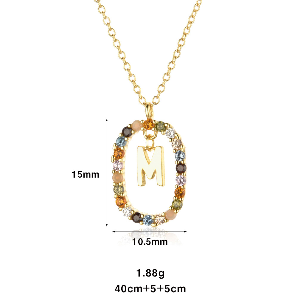 4g Weight 925 Sterling Silver Plating Letter Pendant Necklace