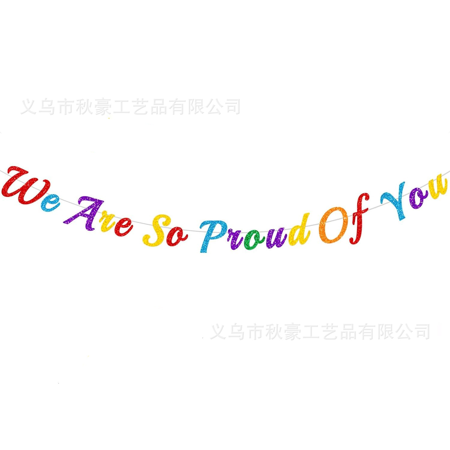 Bien hecho, estamos orgullosos de ti. Banner, bandera, decoración de fiesta, tarjeta de papel brillante, estrella de cinco puntas, transfronterizo