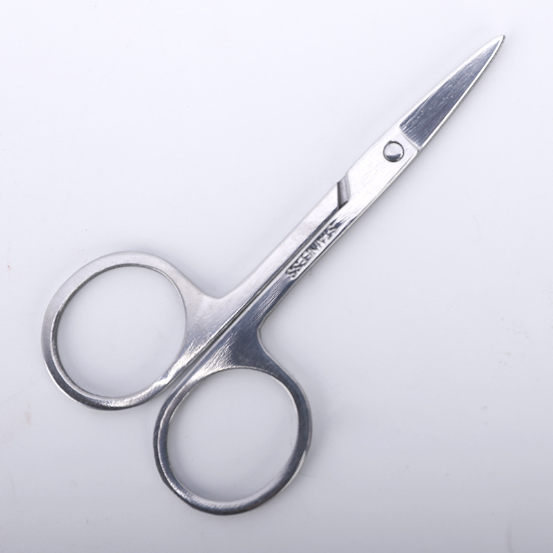 Cejas de corte de cejas, cejas de corte de nariz, acero inoxidable, punta redonda, pestañas, maquillaje, tijeras pequeñas para chicos
