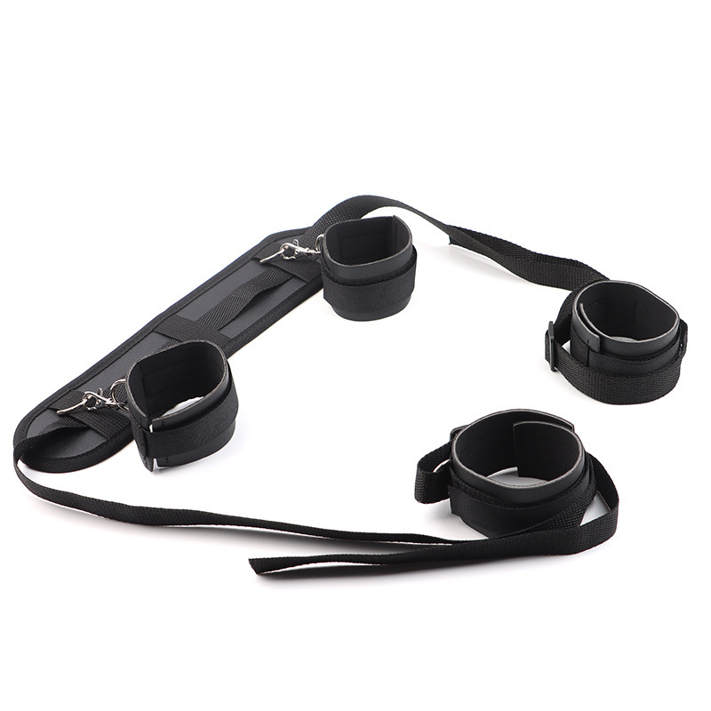 Nylon Leg Splitter Restraint with Adjustable Straps, Black Bondage Training Tool — detail image 4