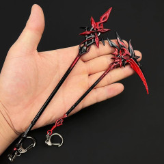 召使いの周辺の阿蕾奇諾鎌赤月の行合金の専武武器の模型のキーホルダーのペンダントの置物